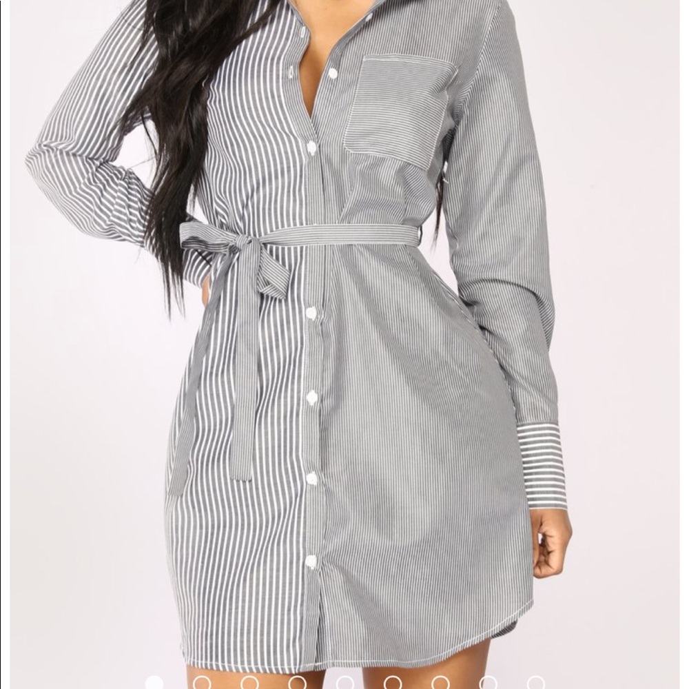 Fashion Nova Holding Back Shirt Dress Large (L)